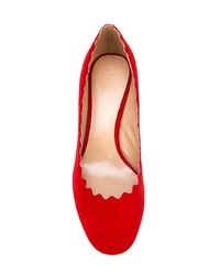 Красные замшевые туфли от Chloé