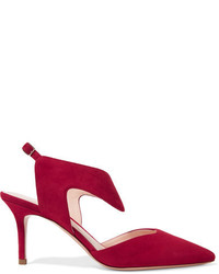 Красные замшевые туфли от Nicholas Kirkwood