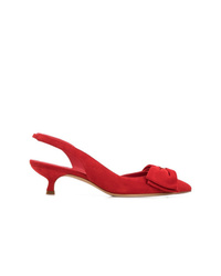 Красные замшевые туфли от Salvatore Ferragamo