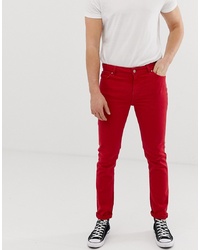 Мужские красные зауженные джинсы от ASOS DESIGN