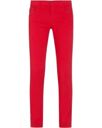Мужские красные зауженные джинсы от Dolce & Gabbana