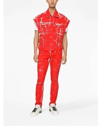 Мужские красные зауженные джинсы от Dolce & Gabbana