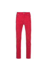 Мужские красные зауженные джинсы от Loveless