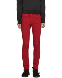 Мужские красные зауженные джинсы от McQ