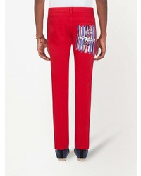 Мужские красные зауженные джинсы от Dolce & Gabbana