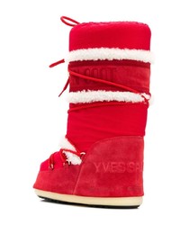 Женские красные зимние ботинки от Yves Salomon