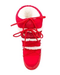 Женские красные зимние ботинки от Yves Salomon