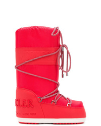 Женские красные зимние ботинки от Moncler