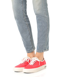 Женские красные кеды из плотной ткани от SeaVees