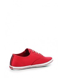 Женские красные кеды из плотной ткани от Tommy Hilfiger