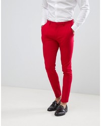 Мужские красные классические брюки от ASOS DESIGN