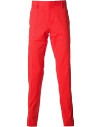 Мужские красные классические брюки от DSquared
