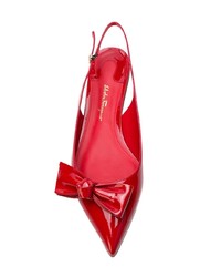 Красные кожаные балетки от Salvatore Ferragamo