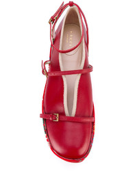 Красные кожаные балетки от Gucci