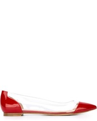 Красные кожаные балетки от Gianvito Rossi
