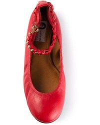 Красные кожаные балетки от Lanvin