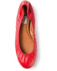 Красные кожаные балетки от Lanvin