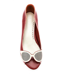 Красные кожаные балетки от Sarah Chofakian