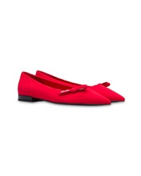 Красные кожаные балетки от Prada