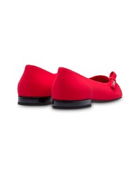 Красные кожаные балетки от Prada