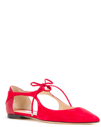 Красные кожаные балетки от Jimmy Choo