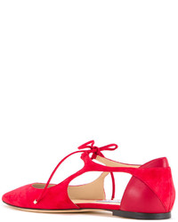 Красные кожаные балетки от Jimmy Choo