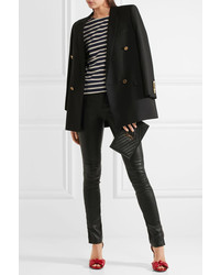 Красные кожаные босоножки на каблуке от Saint Laurent