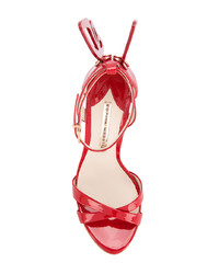 Красные кожаные босоножки на каблуке от Sophia Webster
