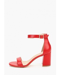 Красные кожаные босоножки на каблуке от Chiara Foscari