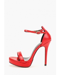 Красные кожаные босоножки на каблуке от Diora.rim