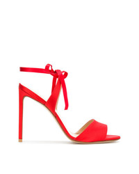 Красные кожаные босоножки на каблуке от Francesco Russo