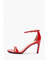 Красные кожаные босоножки на каблуке от Ideal Shoes