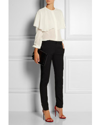 Красные кожаные босоножки на каблуке от Saint Laurent