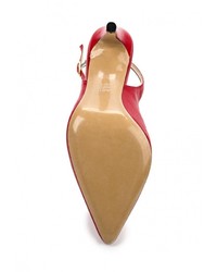 Красные кожаные босоножки на каблуке от Mabu
