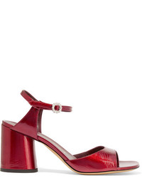 Красные кожаные босоножки на каблуке от Marc Jacobs