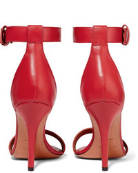Красные кожаные босоножки на каблуке от Givenchy