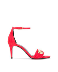 Красные кожаные босоножки на каблуке от Stella Luna