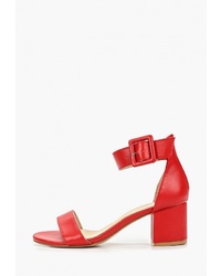Красные кожаные босоножки на каблуке от Sweet Shoes
