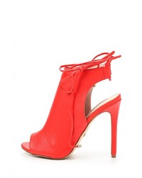 Красные кожаные босоножки на каблуке от Topshop