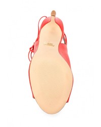 Красные кожаные босоножки на каблуке от Topshop