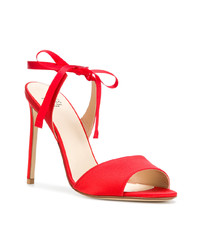 Красные кожаные босоножки на каблуке от Francesco Russo