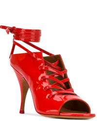 Женские красные кожаные босоножки от Givenchy