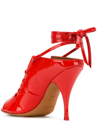 Женские красные кожаные босоножки от Givenchy