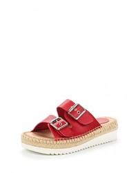 Женские красные кожаные босоножки от Flyfor