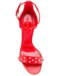 Женские красные кожаные босоножки от Alexander McQueen