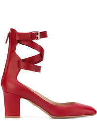 Женские красные кожаные босоножки от Valentino Garavani