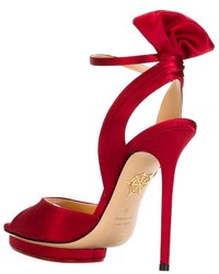 Женские красные кожаные босоножки от Charlotte Olympia