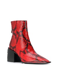 Красные кожаные ботильоны со змеиным рисунком от Alexander Wang