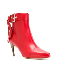 Красные кожаные ботильоны от Alexander McQueen