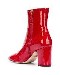 Красные кожаные ботильоны от Gucci